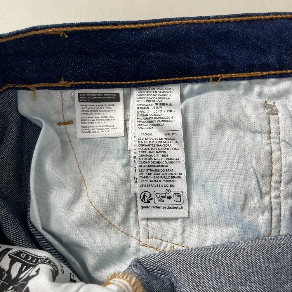Levis 511 Jeans Mens 36x32 Blue Slim Fit Dark Wash Denim Grunge Skater Preppy